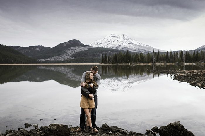 Fall engagement photos at Sparks Lake