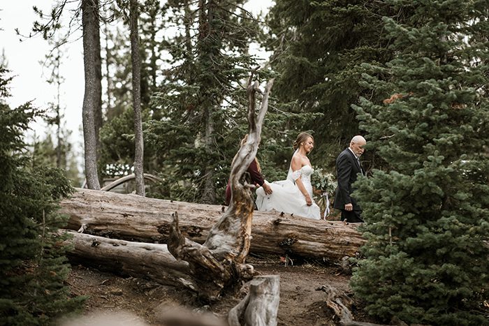 Wedding elopement ceremony at Sparks Lake
